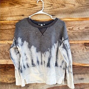American Eagle Gray and White Tie-Dye Sweatshirt
